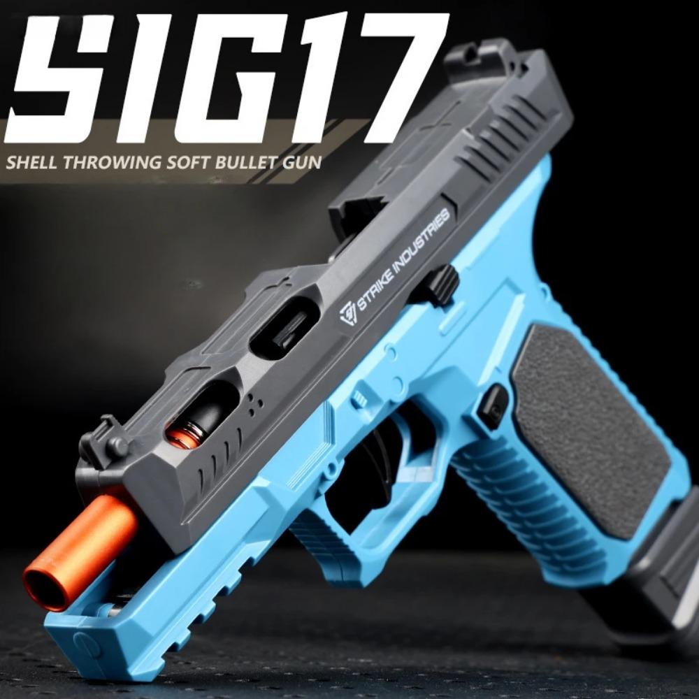 Автоматический Непрерывный Огонь SIG17 Выбрасывание Гильз Игрушечный Пистолет Мягкие Пули EVA Страйкбольный Пистолет для Мальчиков Наружные Спортивные Стрельба Подарок