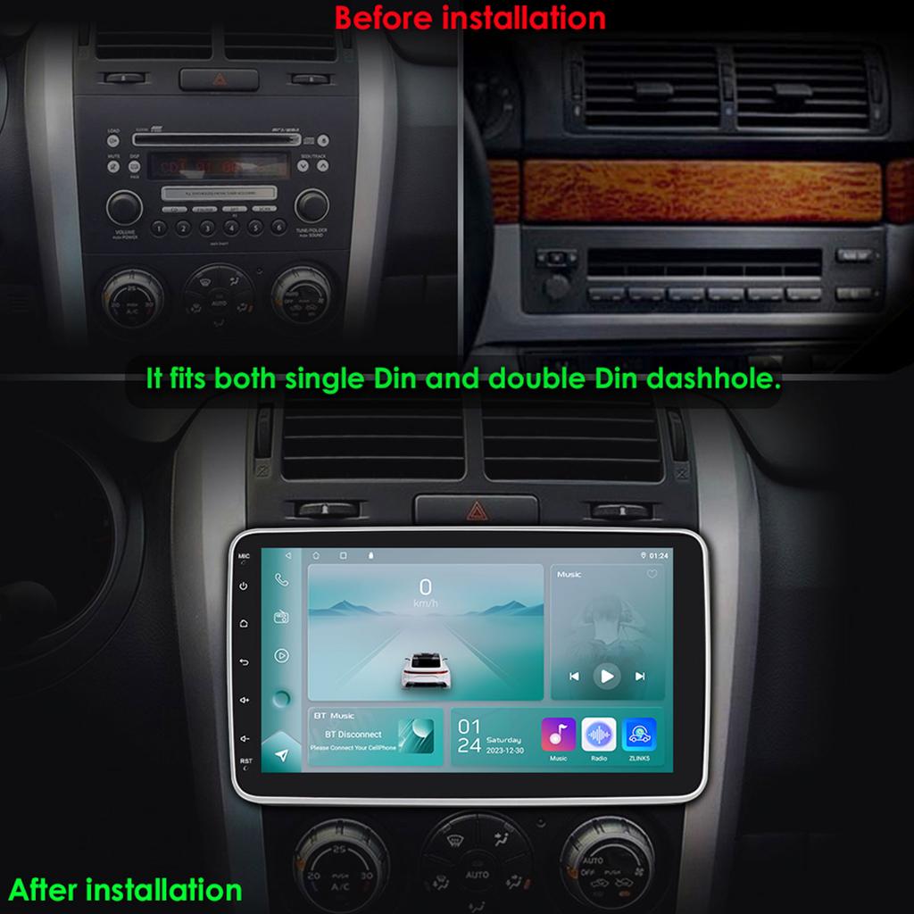 Автомобильный мультимедийный плеер Hizpo Поворотный 1 Din Android 13 Автомагнитола GPS Навигационный плеер