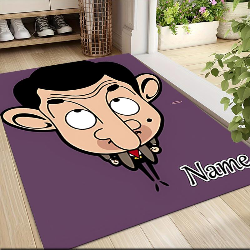 Custom Name Mr. Bean's Adventure Carpet Rug Customizable Soft Washable Anti-Slip Home Living Room Sofa Mats Personalized Rug. 0909292