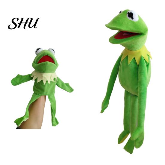 Pillow Cushion Plush Toy Ultra Soft Mouth Moving Fully Filled Companionship Throw Cute Cartoon Frog Hand Puppet Doll for Bedroom