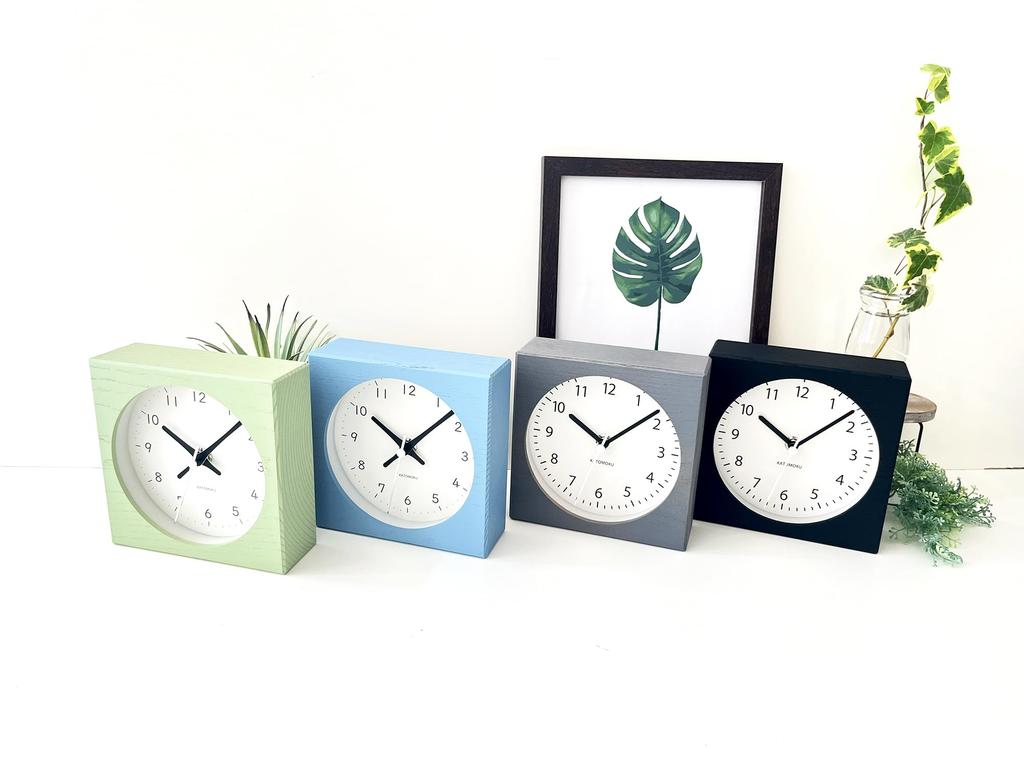 KATOMOKU Dual Use Clock, 8cm, Gray, km-134GRRC, Wall/Tabletop Use, Radio-Controlled Clock with Continuous Second Hand, 14cm