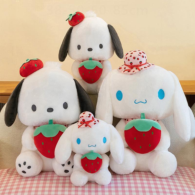 Sanrio Kawaii Серия Клубника Почакко Мягкая Игрушка Плюшевая Игрушка Кролики Кролики Наполненная Кукла Милый Подарок на День Рождения Рождество для Девочек