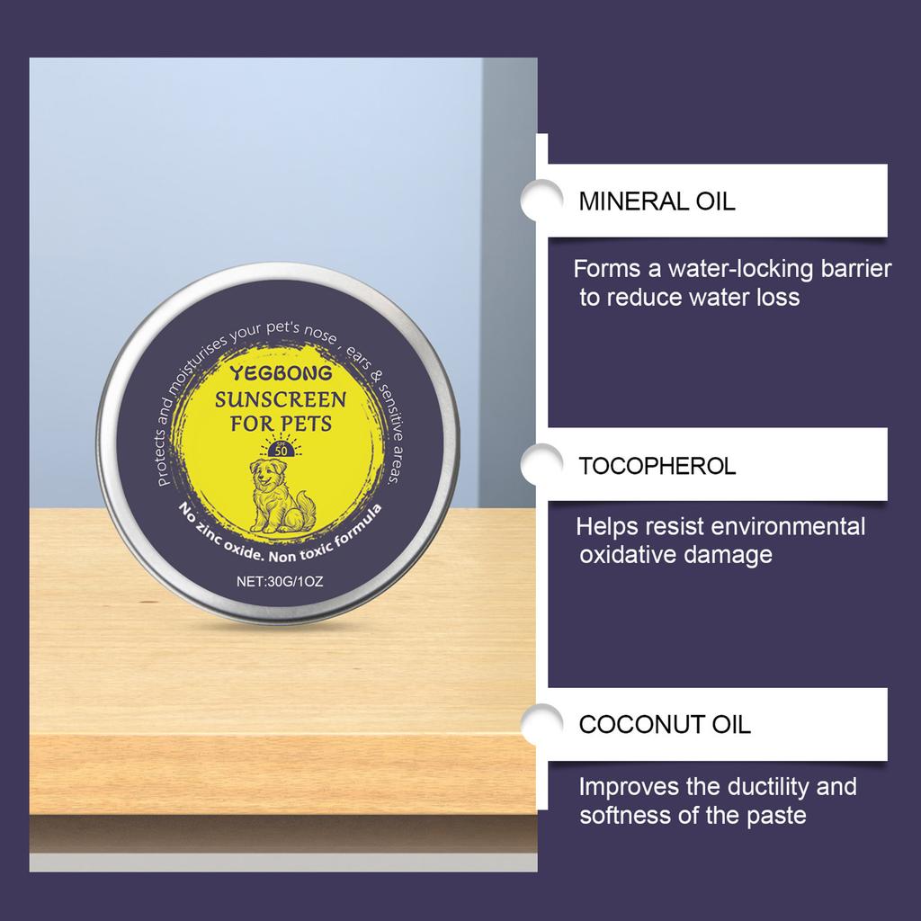 30g Sun Protection Balm for Pets SPF50 Sunblock Cream Dog Paw Balm Protect from Harmful UV Rays