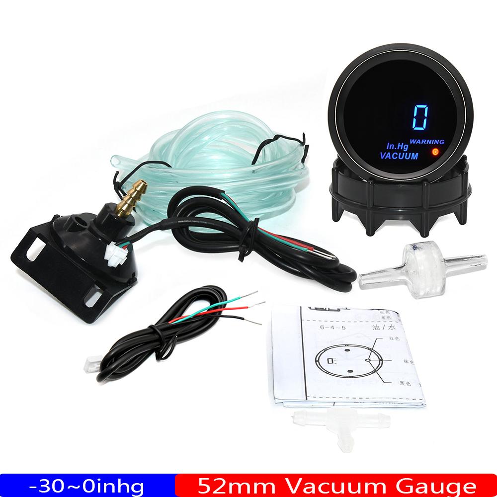 2"; 52mm Car Digital Turbo Boost Gauge PSI BAR Water Temp Oil Temp Oil Pressure Gauge Voltmeter EGT Tachometer RPM Gauge Car