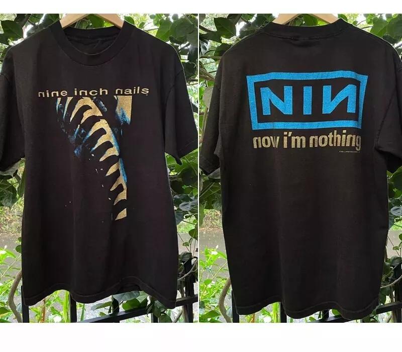 Nine Inch Nails 1994 Группа Двусторонняя Базовая Черная Унисекс Футболка