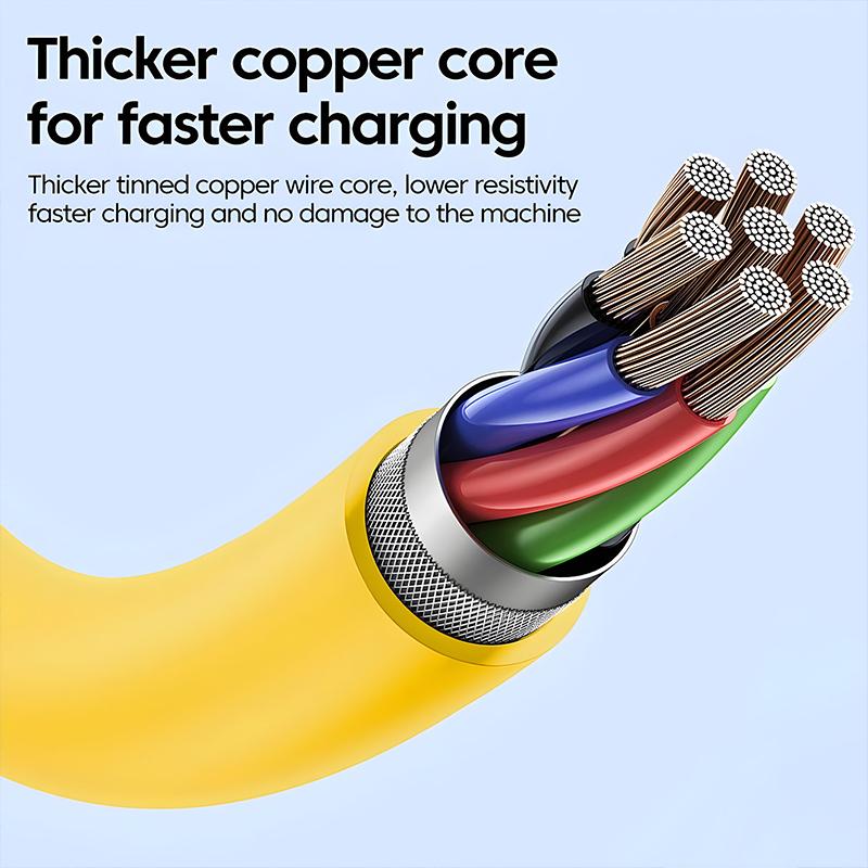 Кабель для быстрой зарядки 65 Вт для iPhone Кабель USB Type C для PD Пружинный кабель для передачи данных Цинковый сплав USB C 4 в 1