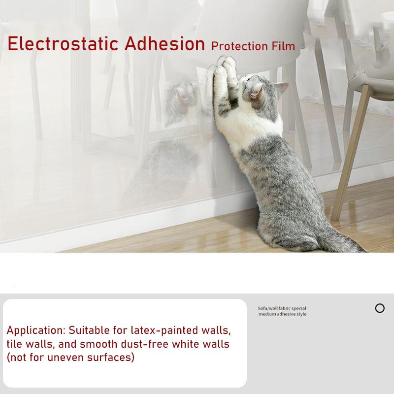 Очень толстая защита от царапин для кошек Самоклеящаяся прозрачная пленка Защита стен, дивана, мебели Защита от царапин, грязеотталкивающая, легко отклеивается и приклеивается