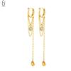 925 Silver Needle Luxury Long Chain Tassel Crystal Stud Earrings For Women Exquisite Pendant Gold Earrings Fine Jewelry