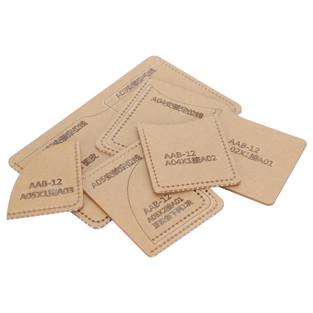 5Pcs Acrylic Template DIY HandMade Short Wallet Leather Pattern Mold Craft Tools