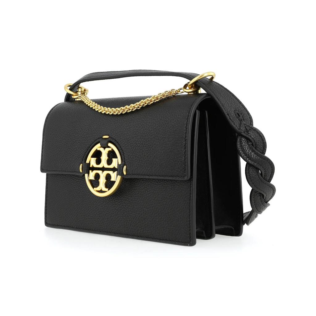 TORY BURCH Miller 22 Spring Summer Flip-Closure Calfskin Crossbody Shoulder Bag Small Women's Black