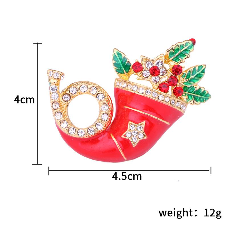 Christmas Brooches Set Tree Santa Snowman Sleigh Bell Boots Pin for Xmas Sweater Decoration Body Accessories