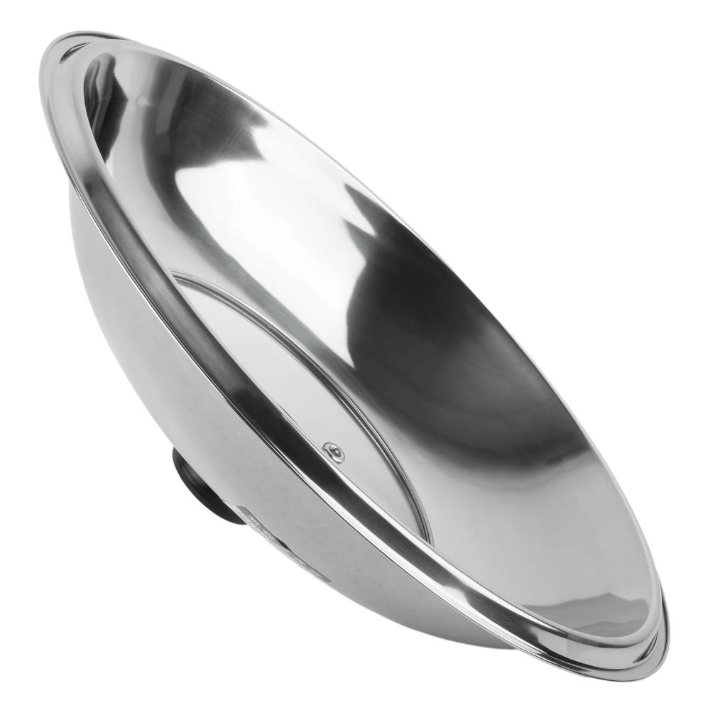 28/30/32/34/36/38CM Stainless Steel Visible Pot Lid Black Plastic Knob Frying Pan Lid  Household