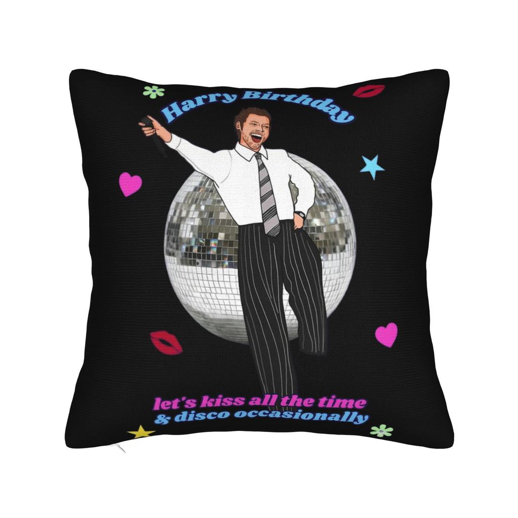 Harrys Styles Kiss All The Time Disco Occasionally Pillowcase Printing Cushion Cover Decoration Throw Pillow Case Cover