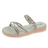 Wearing Cool Slippers Rhinestone Fashion 2021 Summer New Two Wear Sandals Platform Muffin Height Increase Internet Celebrity Slippers Women