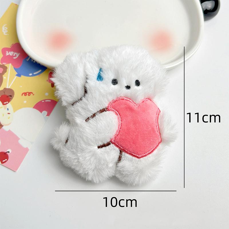 Мультяшный держащий в руках сердечко любви потеющий щенок плюшевая пищащая кукла игрушка брелок милый кулон на сумку автомобильный брелок аксессуары для женщин подарок