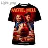 Футболка с принтом Motel Hell 3D, футболка с изображением фильма ужасов для мужчин и женщин, круглая горловина, короткие рукава, повседневная мужская одежда для косплея, топ