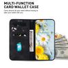 For iPhone 16 Wallet Case PU Leather Phone Cover Flower Imprinted