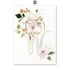 Abstract Medicine Dentist Teeth Heart Flower Vintage Wall Art Canvas Painting Nordic Style Posters And Prints Living Room Decor