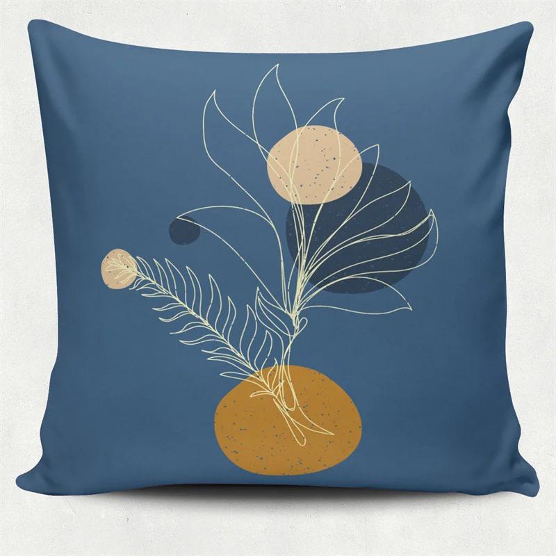 Скандинавский Моранди Красочный Геометрический Принт Квадратная Наволочка Домашняя Гостиная Диван Декорация Полиэстер Подушка