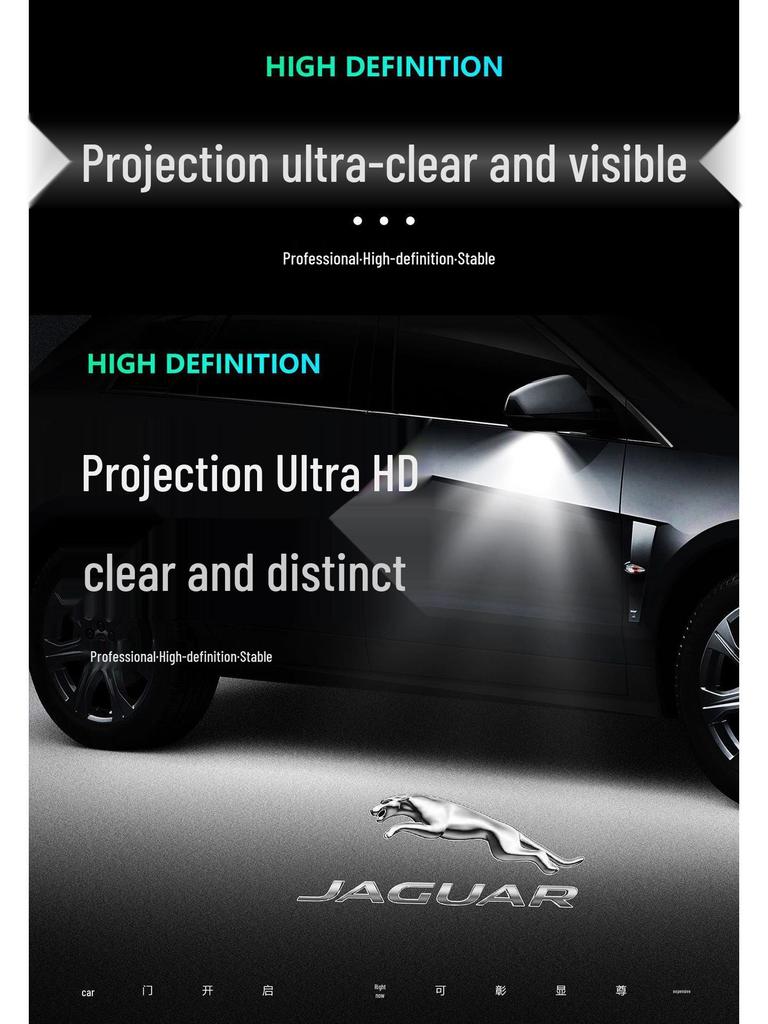 Jaguar XE, XF, XFL, XFR, XJL, XK Rearview Mirror Welcome Light Projector