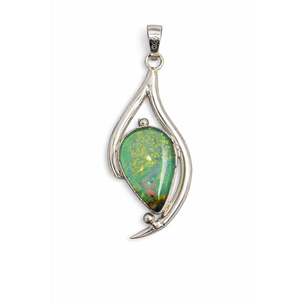 Natural Opal Pendant 925 Sterling Silver 39 ct Pear for Birthday Gift October Birthday Birthstone