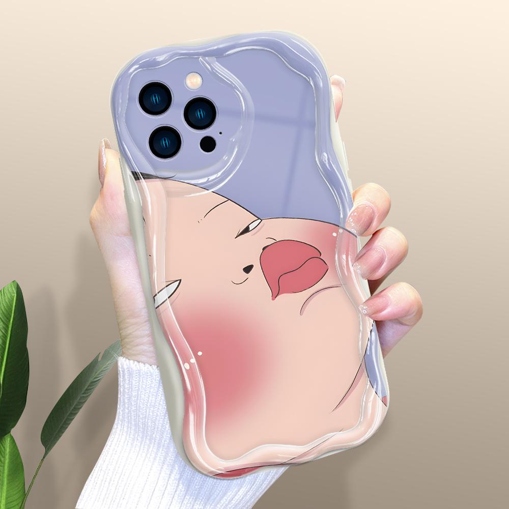 Мультяшный узор, кремовая текстура, мягкий силиконовый чехол с волнистыми краями, чехол для телефона IPhone Samsung Huawei Honor Xiaomi Redmi OPPO Realme Vivo Infinix