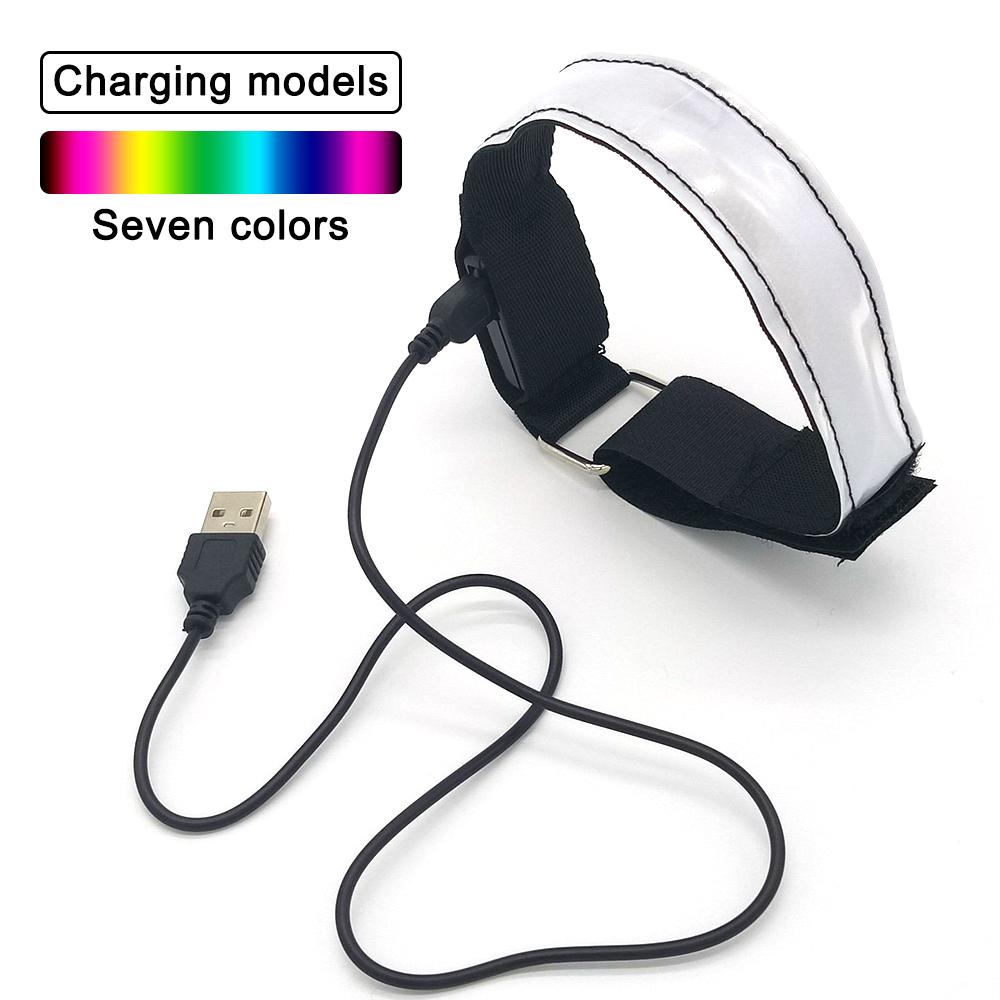 USB-зарядка на руку светодиодный светящийся ночной бег регулируемый светоотражающий пояс для езды на велосипеде на открытом воздухе ночные сигнальные цвета