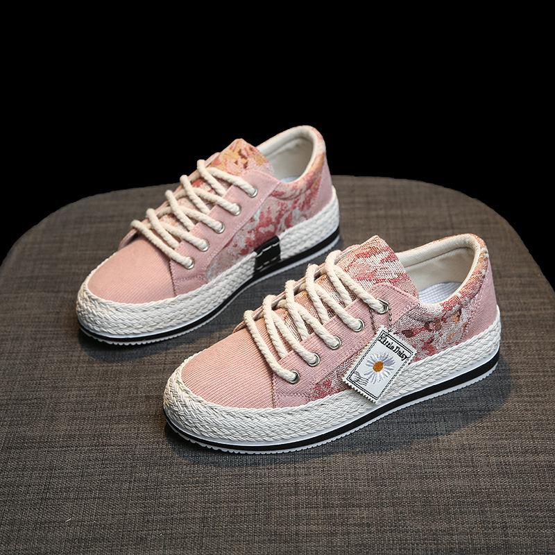 Обувь для рыбалки для девочек, мокасины с одной педалью, парусиновые туфли, маленькие, ароматные, ветер, толстая подошва, мягкая подошва, ленивые женские туфли из вельветовой ткани