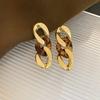 Серьги-гвоздики из серебряной иглы, из смолы и искусственной кожи с леопардовым принтом, геометрические, круглые, в виде цветка, осенне-зимние, нишевые, высокого класса, женские