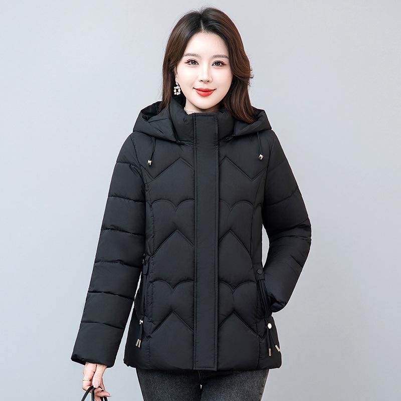 Foreign Mother Winter Down Cotton Cotton Jacket Women's Short Waist Thin Cotton-padded Jacket Middle-aged and Elderly Thickened Padded Jacket