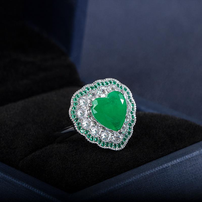 Классическое кольцо Cellacity из стерлингового серебра 925 пробы для очаровательной дамы с драгоценными камнями в форме сердца Рубин Сапфир Изумрудный камень Изящные ювелирные изделия