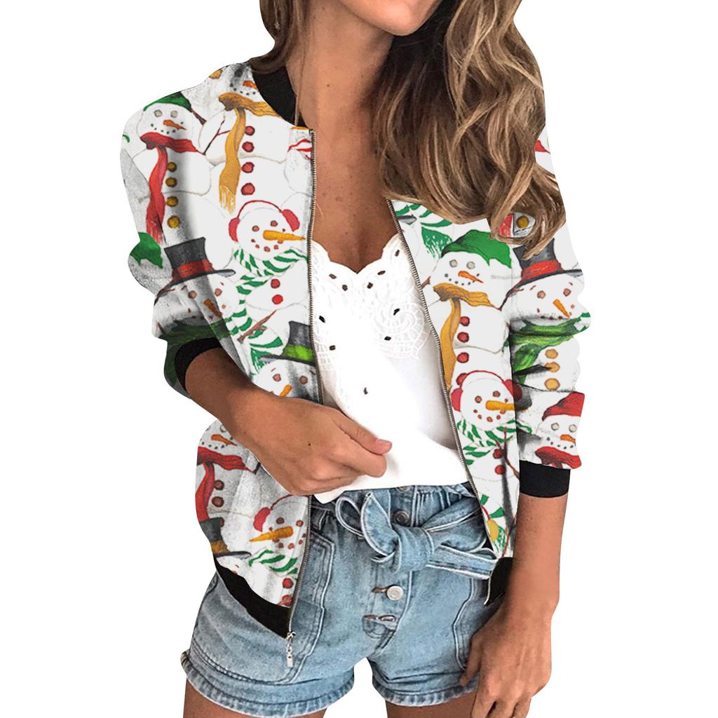 20256 autumn women's jacket zipper short 3D printing painted pattern women's fashion single item one generation
