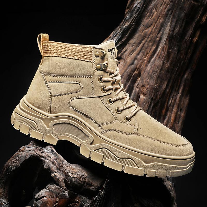 Осенние новые высокие рабочие туфли для мужчин, ботильоны на платформе, модные качественные ботинки 1, уличные ботинки Zapatos De Hombre