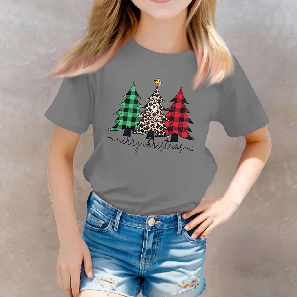 Christmas Day Toddler Girl Boy T-Shirts Kids Top Boys And Girls Printed Short Sleeved T-shirt