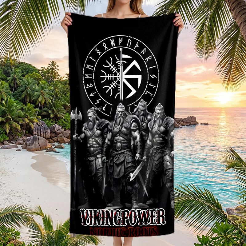 Mythology Valhalla Fashion Beach Towel: Ideal for Summer Adventures Soft, absorbent and quick drying suitable for swimming and bathing