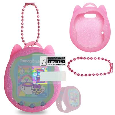 BCWXION Силиконовый чехол Замена для Tamagotchi Защитная пленка для экрана Ремешок для Tamagotchi Uni Аксессуары для питомца Чехол и Экран Uni, (Силиконовая пленка) (розовый)