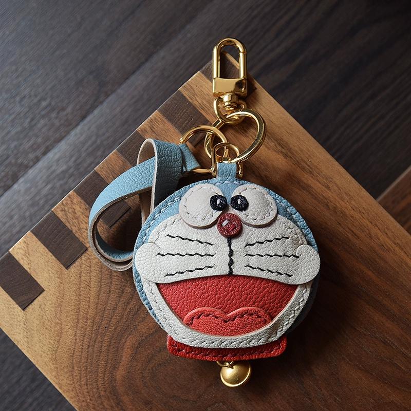 Робот-кот ручной работы кожаная сумка для ключей от машины подвеска милый высококачественный женский подарок простой дизайн брелок