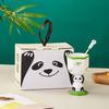 Милая панда бамбук керамический мультяшный стиль бокал ручной росписи чашка для воды креативная керамическая чашка бокал для вина подарок высокой ценности