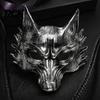 Wolf Mask for Halloween Black Gold Mask, 3D PU Foam Mardi Gras Party Soft Cosplay Headgear Prop, Lightweight Masquerade Headpiece, Adjustable