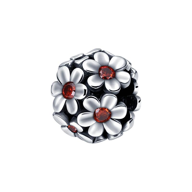 100% S925 Sterling Silver Pendant Sparkling Snowflake Rose Daisy Flower Bee Clip Charm Bead Fit Original Bracelet Jewelry