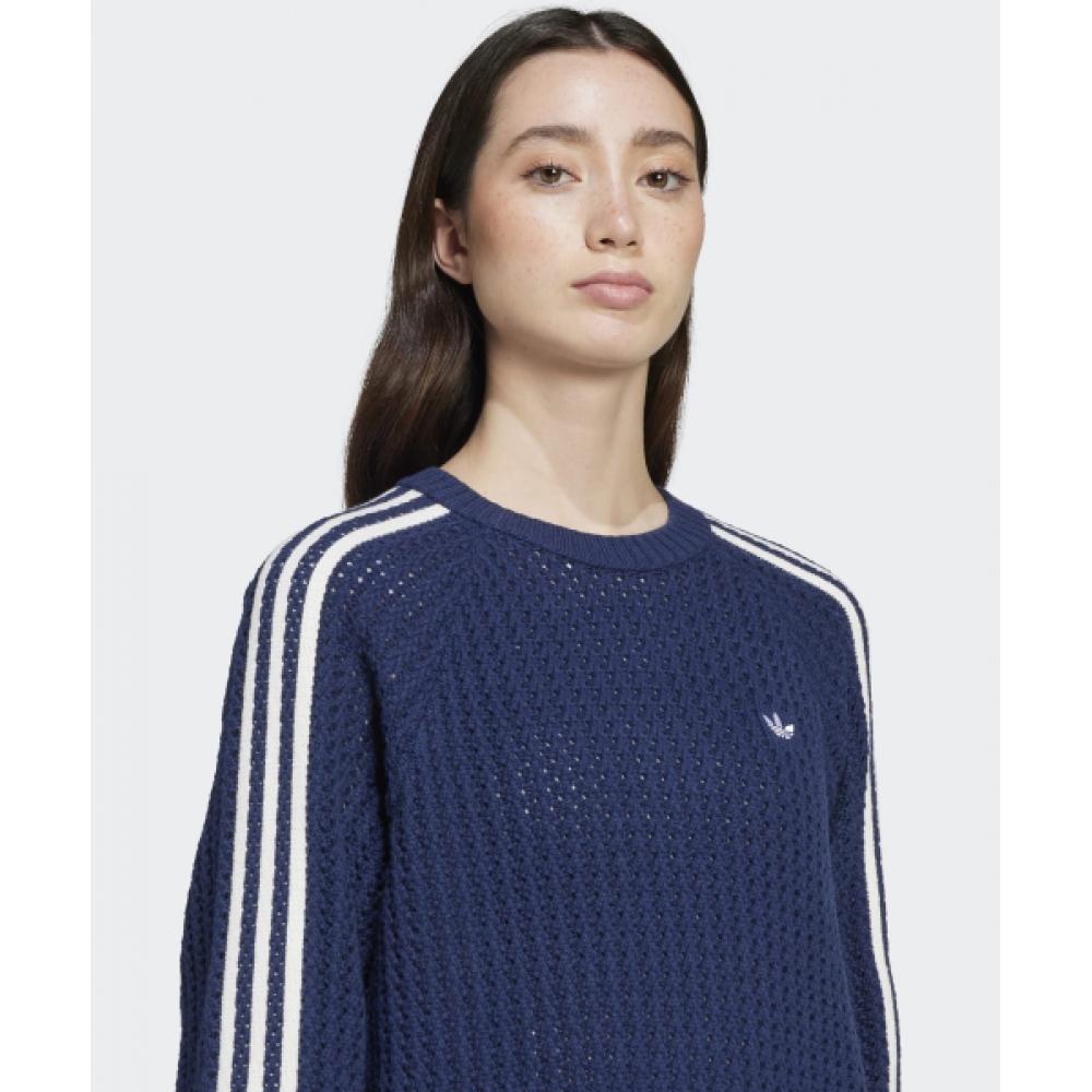 Adidas Knitted Crew Sweatshirt   Navy  Jd0906
