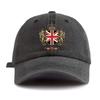 1 шт. Стильная washed бейсболка с принтом UK для взрослых, Минималистичный ретро-стиль, Повседневная, Мягкая, Регулируемая, Кепка 'Dad Hat', Идеально в качестве подарка