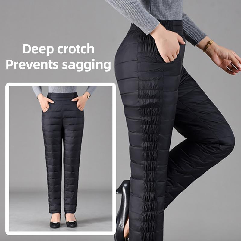 L~5XL зимние брюки для пожилых людей среднего возраста, женские верхние брюки с высокой талией, большие размеры, бархатные, облегающие, плотные, женские брюки из хлопка с пухом