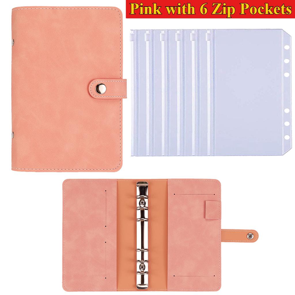 A6 Budget Binder Kids Planner Notebook Cover PU Loose-leaf Handbook 6 Holes Binder Diary Agenda Paper Cover School Stationery