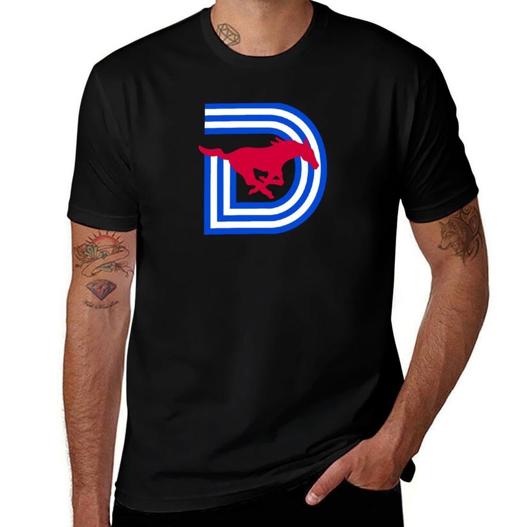 NEW SMU Dallas Football Logo TShirt Work Outdoor TShirt for Unisex