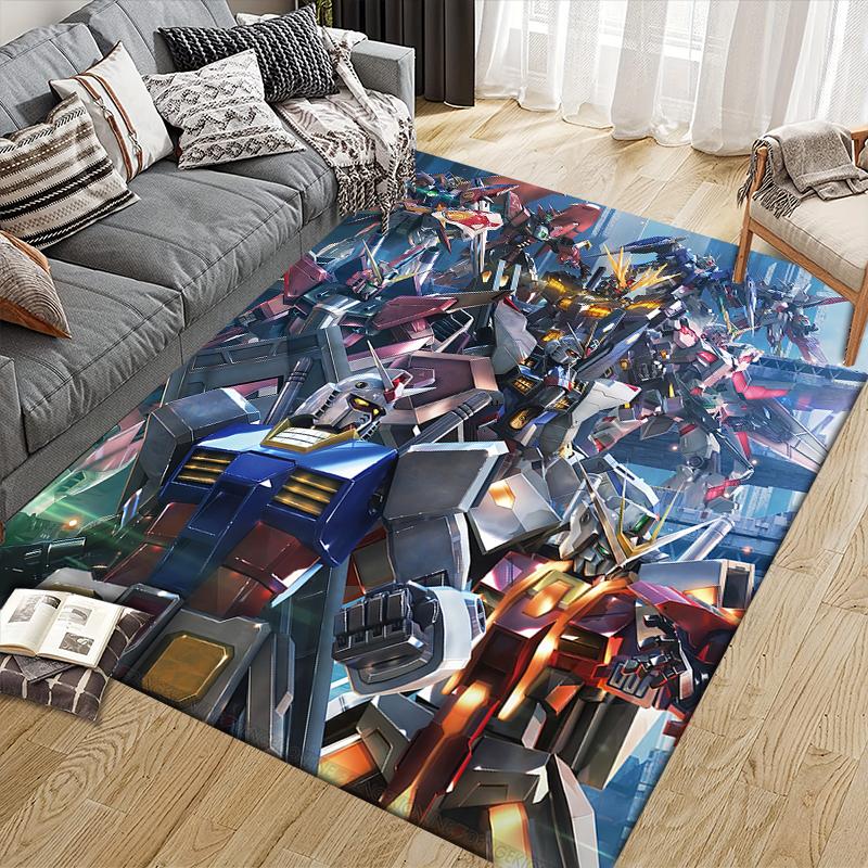 Коврик для пола Square Area Rug из серии Mobile Suit Gundam Mecha Collection, нескользящий коврик для гостиной, идеальный подарок для фанатов.chl