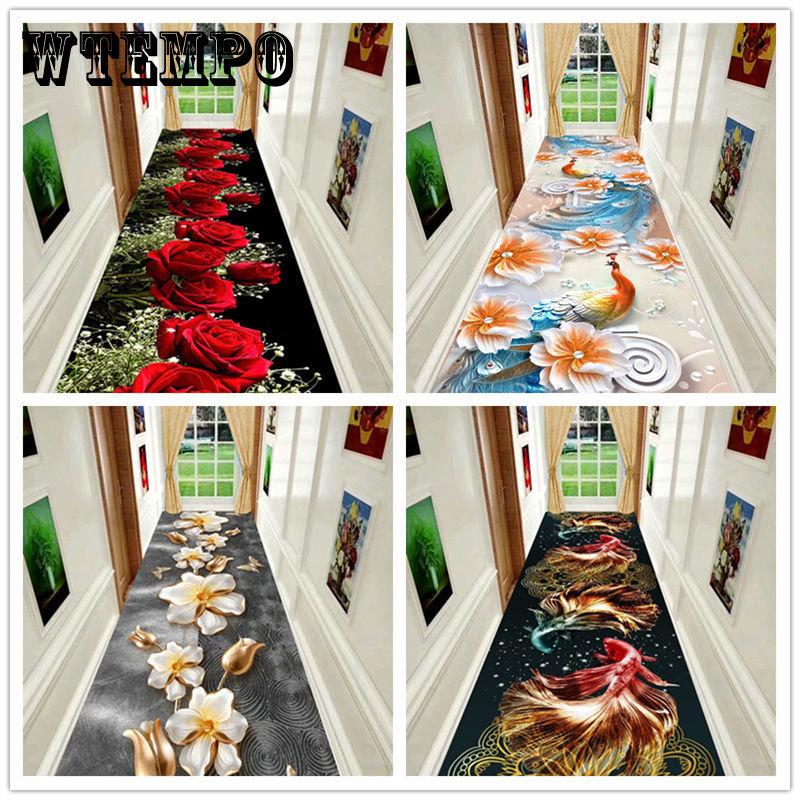 European Style Long Corridor Carpet Runner for Hotel Aisle Stairway Area Rug Lobby Entryway Floor Mats Wedding