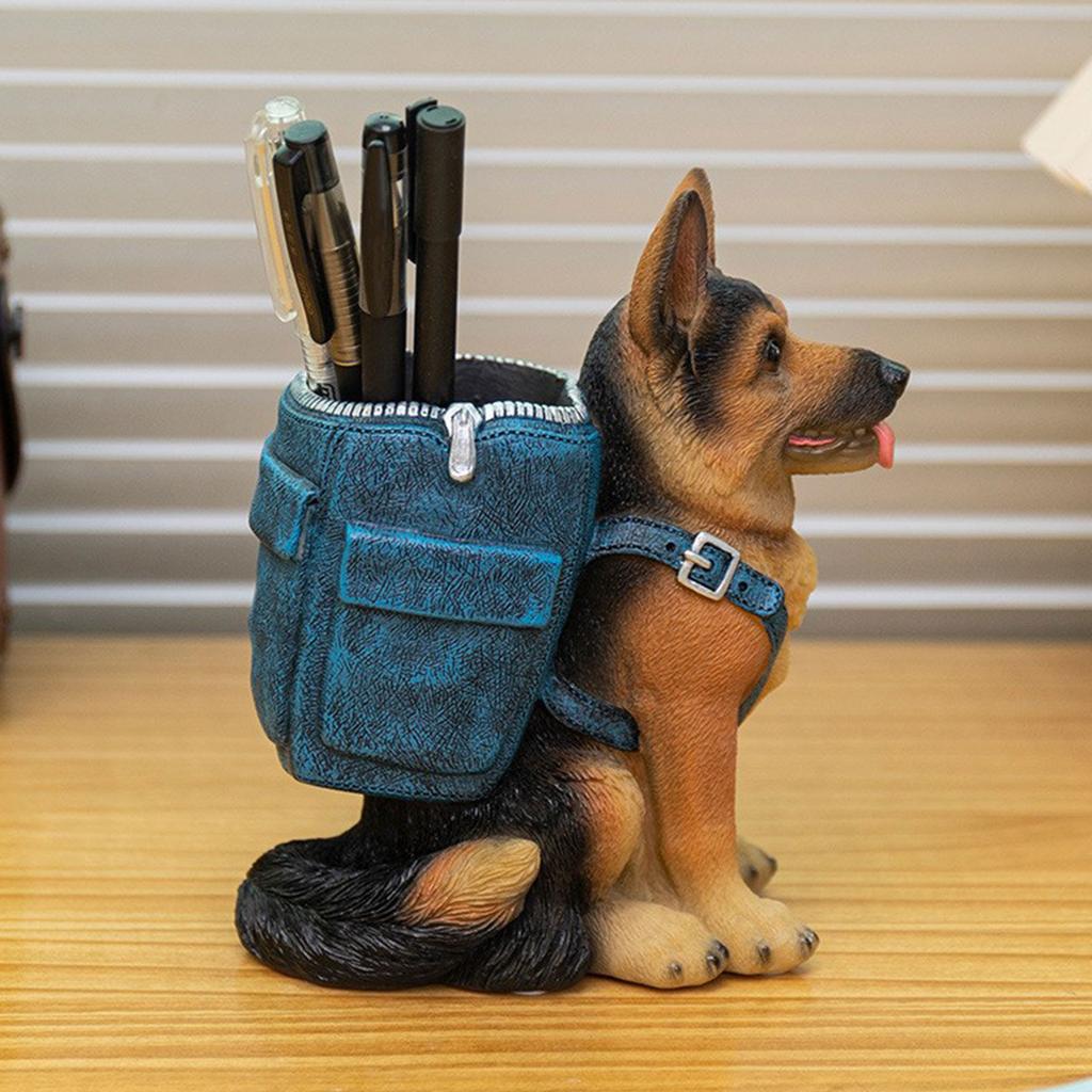 Cartoon Border Collie Dog Pen Holder Practical Stationery Container Multifunctional Desk Pencils Organizer Rack for Kids