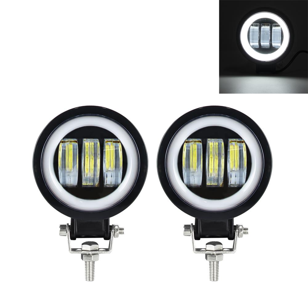 3Inch Universal Motorcycle Headlight Led Fog Mini Spot Lights Angel Eyes 20W Lenses for Scooter Atv Moto Accessories Lamp.