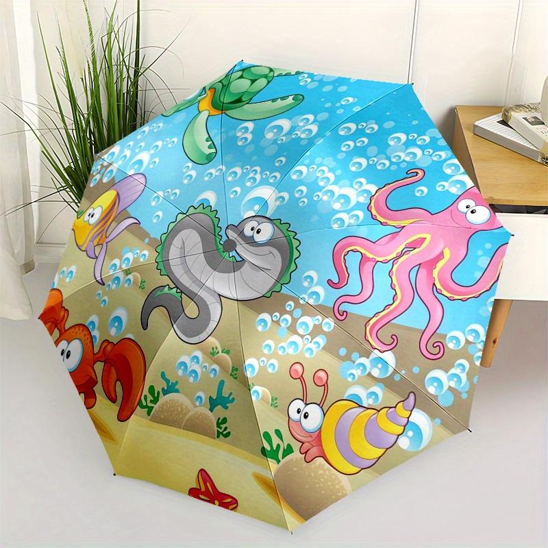 1pc Sea creatures Themed High-quality Umbrella,Automatic Opening and Closing Umbrella,Multi-functional Umbrella G0811198